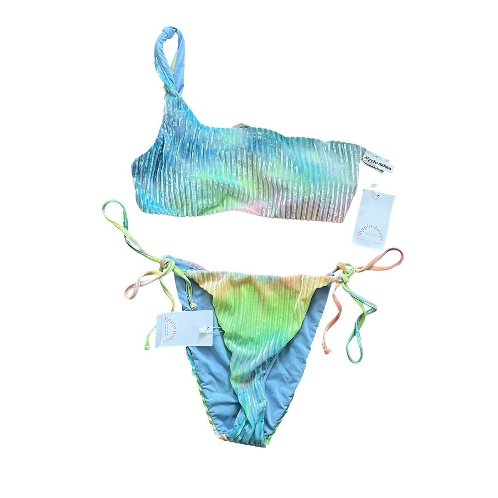 Dippin' Daisy's Revibe Ribbed Velvet Sorbet Bikini Set  | Medium | NWT